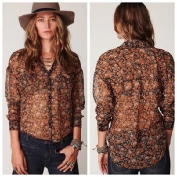 Free People Tops - Free People Sheer Button Up